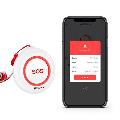 SINGCALL 呼び出しベル 介護 ナースコール 家庭用 ワイヤレス 呼び出しベル 介護用品 スマホ連動 呼び出しボタン (WiFi緊急ボタン*1)