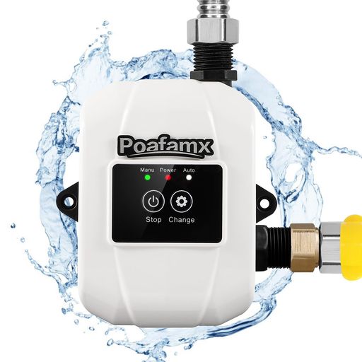 Poafamx 全自動ブースターポンプ 最大流量32L/min 最大揚高28m 加圧ポンプ 高圧シャワーウォーターポンプ 小型パイプライン加圧水ポンプ 加圧ウォーターポンプ 家庭用自動水道水 給湯器 太陽…