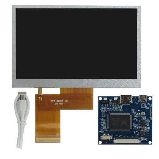 4.3インチポータブル液晶モニター、解像度480x272、Mini-HDMIドライバーボード付き、Raspberry/Orange Pi、PC、ゲーム機、顕微鏡に対応