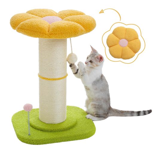 PAWZ Road 猫 爪研ぎ キャットタワーミニ 極太 爪研ぎポール 柱直径14cm お花 猫タ...