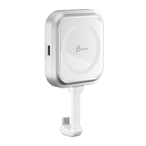 j5create 磁気USB Cハブ Magsafe付き iPhone 17 /16 /15 Pro Max用 USB-C Gen2 10Gbps+PD充電60W 変換アダプター マルチハブ ProRes録画対応 Type-C ドッキングステーション