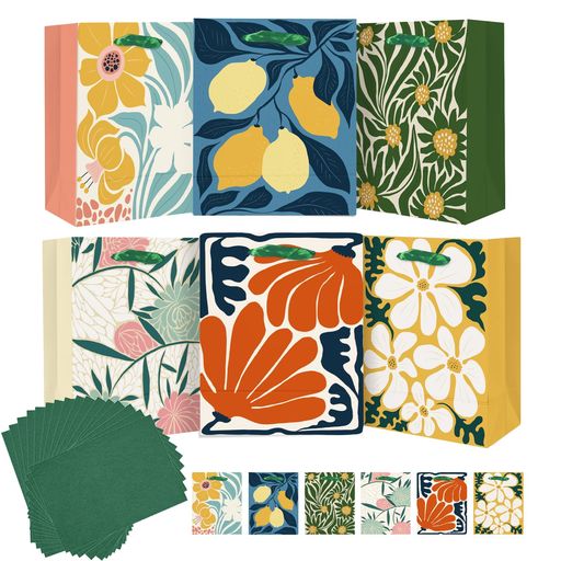 サイズ-色: 衝突する花のギフトバッグ-M: 7.9インチx4.3インチx9.6インチ / 6枚 安全:品質は私たちの最優先事項です。バッグは100%高品質のリサイクル強度段ボールで作られており、非毒性で無臭です。当社の紙製品は、持続可能な方法で調達されたFSC認証森林(認証番号:FSC-C221225)から製造されており、ご家庭での環境に優しい選択を保証します。 独創的なデザイン:ビジョンは最初の魅力です。当社のギフトバッグはすべて、スタイリッシュで独自のデザインを備えており、華やかで明るい外観は、パーティーやお祝いの素晴らしい装飾となります 幅広い用途:当社のギフトバッグは見た目が美しいだけだと思っていませんか?いいえ!贈り物を包んでご家族や友人、恋人へ贈るだけでなく、スーパーでの買い物や物品の収納など、様々な場面で繰り返しお使いいただけます。 Gcardist理念:Gcardistは顧客至上の原則を堅持し、最も革新性と独特性のある設計を概念化し、最も良質な材料を使用し、最も品位のある人を引き付ける。