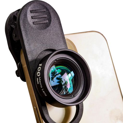 FotoZ マクロレンズキット(調整可能LED補助ライト付き・2-in-1・iPhone/Android対応クリップ式)