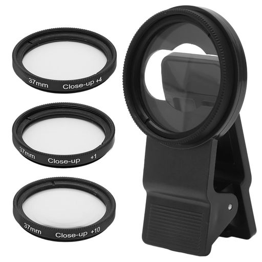 Vbestlife 37mm クローズアップマクロフィルターセット +1 +2 +4 +10 ピース 携帯電話レンズフィルター 光学ガラス製 写真カラー