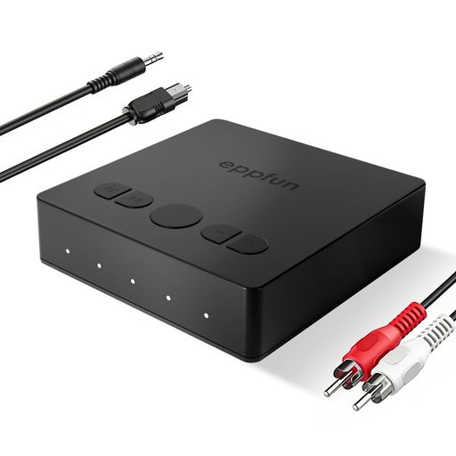 eppfun Auracast & Bluetooth 5.4 オーディオレシーバー LE Audio/LDAC/APTX-Lossless Adaptive対応 96K/24bit HiFi ブルートゥース 受信機 光デジタル/RCA/AUX3.5mm