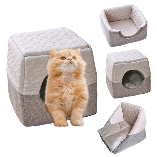 ペットハウス ペットベッド 猫 ハウス 猫ベッド 犬小屋 室内 犬ハウス 犬ベッド 夏 ペットベッド 夏用ベッド ドーム型 クッション型 かわいい 両用 折りたたみ 3way クッション 取り外し可…