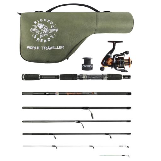 Rigged and Ready World Traveller Travel Fishing Rod Reel & Case Set コンパク...
