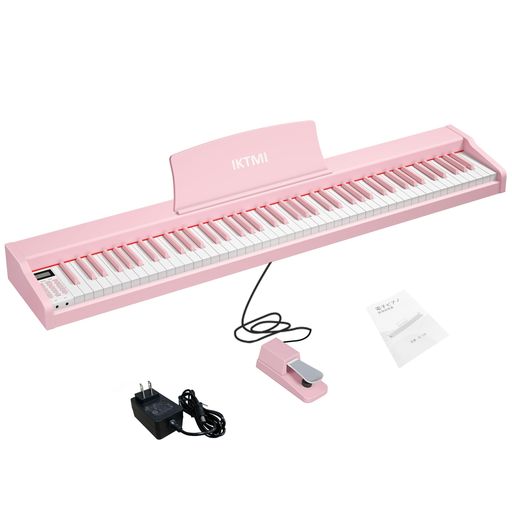 【88鍵フルサイズ電子ピアノ】 IKTMI電子ピアノは、グランドピアノと同じ仕様の88鍵で、ほとんどの音楽を演奏することができ、鍵盤は反応が良く、伝統的なアコースティックピアノに似たリアルなタッチを提供します。 【強力な音源】電子ピアノにはフランスのDREAM音源チップを採用しており、よりリアルで美しいサウンドパフォーマンスを実現します。先進の音響技術と新アルゴリズムエフェクトにより、音切れのない素早いレスポンス、クリアで繊細な音色、より豊かなレイヤリングを実現します。最大128ポリフォニーとサスティンペダルは、あなたの感情をよりよく表現するのに役立ちます。 【機能たっぷり】電子ピアノは互換性が高く、iPadや携帯電話に接続できます。 88鍵電子ピアノ、128音階、100音階、88デモトラックは、初心者が電子ピアノで自分の演奏を録音して練習し、学習経験を向上させるのに最適です。ヘッドフォンモードで、他の人に邪魔されずに練習できます。 【ファッショナブルな外観】絶妙な木目、環境に優しく無臭の職人技、暖かく寛大でスタイリッシュなデザイン、様々な空間に簡単に溶け込むことができます。