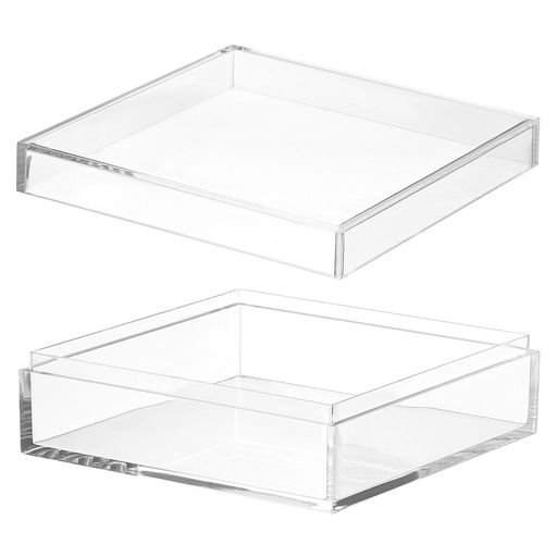 PATIKIL アクリル製ボックス(蓋付き)4.33インチ x 4.33インチ x 1.57インチ、クリアアクリルディスプレイボックスプラスチックスクエアキューブコンテナ収納オーガナイザー、キャンディ、小…