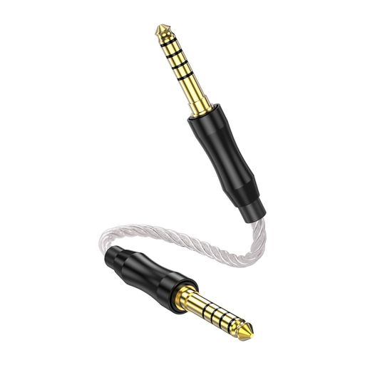 SinLoon 4.4mmオス to 4.4mmオス オーディオケーブル、 HiFi バランスインターコネクト、無酸素銅編組、金メッキコネクタ(ホワイト)15cm