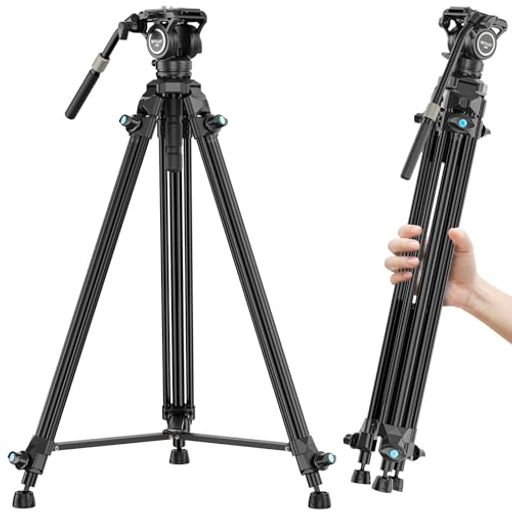 このプロ仕様のビデオ三脚は独自の2-1-1脚ロック構造を採用し軽量コンパクト化を実現しました。重量はわずか2.8kgながら最大6kgの機材をサポートします。移動の多い映像制作者や写真家に最適です。 GM6プロ用フルードヘッドを搭載し360度のパン操作とプラス90度からマイナス70度のチルト操作がシームレスに行えます。2段階のハンドル長さ調節機能を備え撮影スタイルに合わせたカスタムコントロールが可能です。60mmのハーフボールレベル調整ベースを採用しています。雲台は取り外し可能で他社製三脚とも互換性がありプロフェッショナルな安定性と滑らかな動きを提供します。 雲台上面には1/4インチと3/8インチのネジを装備しています。ほとんどのDSLRカメラやミラーレスカメラやビデオカメラや天体望遠鏡にも対応します。また1/4インチのネジ穴はマジックアームやモニターやスマートフォンやマイクやビデオライトなどの外部アクセサリーを取り付ける際に便利です。 ローアングル撮影時は78cmから最大まで伸ばせば165cmまで対応します。多彩な撮影アングルを可能にします。