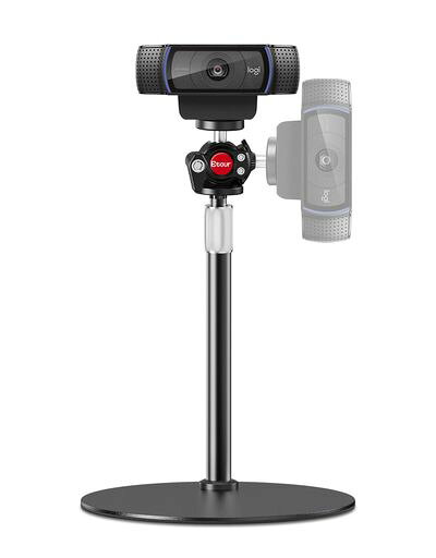 Etour WEBカメラ用卓上スタンド 1/4インチネジ 高さ(23-39CM)調整可 1/4インチネジ 自宅/会議室用(ブラック)
