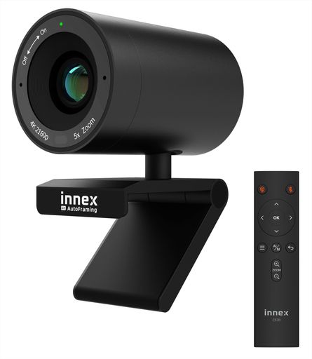 【内蔵AIによるスムーズなオートフレーミング】Innex C570は自動的に全ての参加者が最適な状態でフレームを収め、リモートからの参加者にイマーシブな会議体験をもたらします。会議中に参加者の途中参加・退出があっても、すぐに反応してフレームを再度調整します。 【視野角のカスタマイズ、フリップ、ミラー表示】リモコンを使用して直感的に120 ̊の超広視野角から手動で最大5倍のデジタルズームやパン、チルトなどを行い会議スペース内の全ての参加者を最適な状態で映し出したり、ホワイトボードなど特定の場所を映しだしたりも可能。また、フリップやミラー表示にも対応し、天井から吊り下げての使用も可能に。 【どんな照明環境でもクリスタルクリア】最新のSONY製CMOSセンサー「Starvis IMX415」を採用。HDR (High Dynamic Range)やデジタルノイズ軽減、逆光補正機能などにより、あらゆる照明環境でC570の映像を常にシャープでキレのある画像に調整。