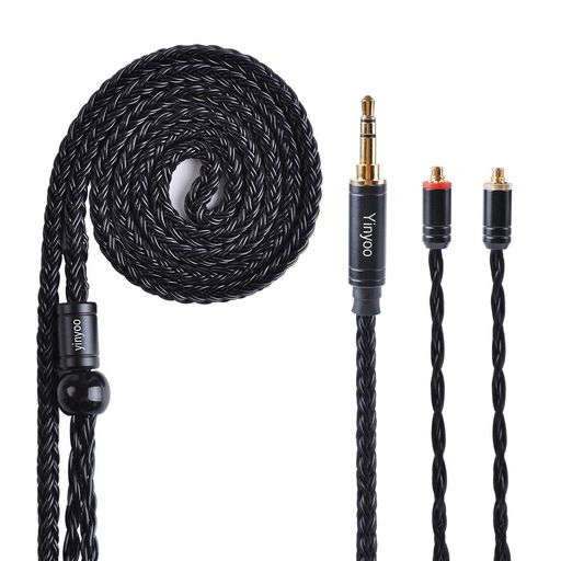 Yinyoo イヤホン リケーブル MMCX 3.5mm YYX4778 高純度 銀メッキ 16芯 音質改善 ...