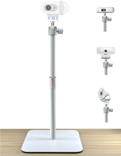 AceTaken ホワイトウェブカメラ磁気スタンドホルダー Logitech Brio 100、Brio 300、Brio 500、C270、C310ウェブカメラ用