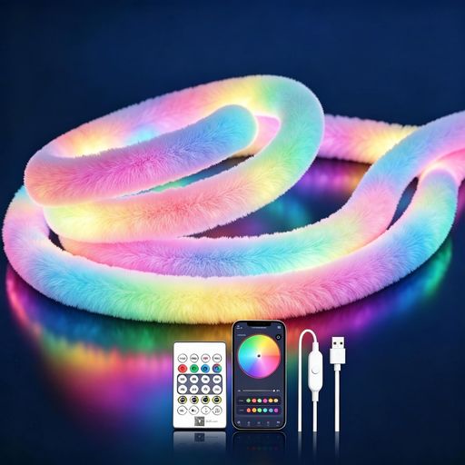 iNextStation 流れるLED テープライト ネオンライト RGBIC 5m 防水 リモコン付き 3...