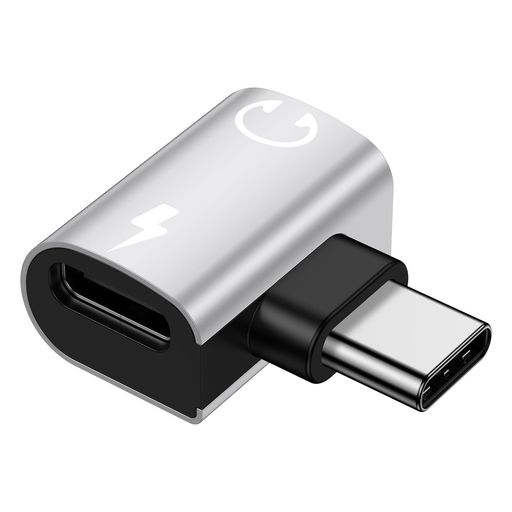 Hootek イヤホンジャック 変換 タイプC 2in1 PD60W 急速充電 USB C to TypeC イヤホン 変換 タイプC 変換 シルバー