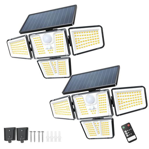 Tuyluxe センサーライト 屋外 ソーラーライト 防水 人感 4面発光 257LED 3600ルー...