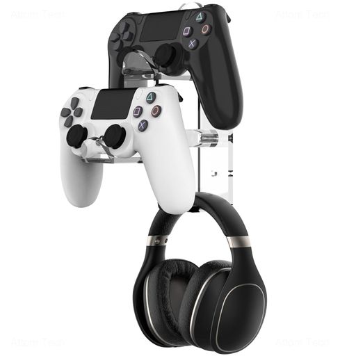 【ゲーム部屋をスッキリ整理】 NiHomeのアクリルコントローラースタンドは、コントローラーとヘッドホンを同時に収納できるマルチファンクションオーガナイザーです。プレイ時も必要な機材を一瞬で取り出せ、プロゲーマーからカジュアルプレイヤーまで、すべてのユーザーに最適な収納アイテムです。 【多機種対応で使い勝手抜群】 PS5・PS4・Nintendo Switch・XBOXシリーズなど、主要ゲーム機のコントローラーを完全サポート。最大2台のコントローラーと1台のヘッドフォンを同時収納可能。壁掛けデザインでデスク周りの有効活用が実現します。 【耐久性と軽量性兼ね備えた素材】 5mmの厚みのあるアクリル製で、丈夫で軽量なスタンドです。高品質素材により、コントローラーをラックに確実に固定し、安心して使用できます。 【簡単設置&amp;コンパクト設計】 壁面にネジで簡単取り付け可能(取付工具付属)。耐久性ある5mmアクリル板を使用し落下の心配がありません。ミニマルで洗練されたアクリル素材が、どんなゲーミングデスクにもぴったり。