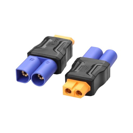 EC5からXT60へのアダプターは、ESC/充電器でXT60のバッテリーをEC5に変換するために使用します。XT60型コネクタを備えたバッテリを使用できます。ESCにはEC5コネクタがあります。 溶接不要、収縮チューブ不要、プラグ・アンド・プレイ、スロット・デザイン、接続と取り外しが簡単です。 EC5-XT60コネクタは金メッキプラグを採用し、耐食性、導電性に優れ、機器に安定した電流を供給します。 2 x EC5 - XT60アダプタ、ケーブルのないデザインは、より多くのスペースを節約し、小型軽量で持ち運びが簡単です。 コネクタ1:EC5オス コネクタ2:XT60メス