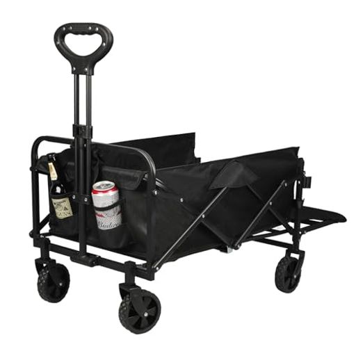 キャリーワゴン アウトドアワゴン 折りたたみ【強化版 テール延長収納】大容量135L キャリーカート キャンプカート 軽量5.6KG 持ち運び便利 後ろ開け 長物対応 コンパクト 折り畳み 簡単組…