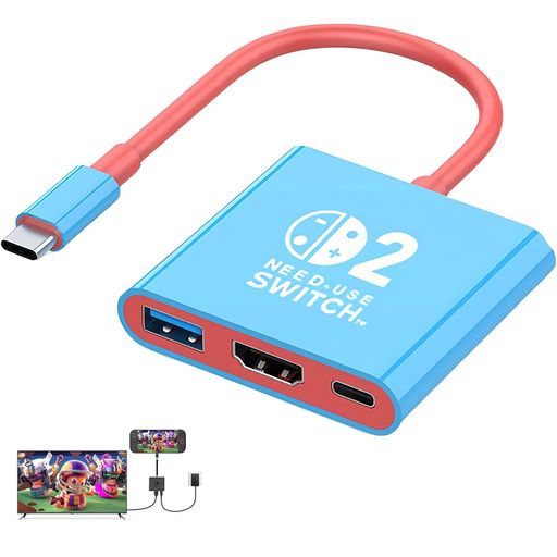 SWITCH 2 ドック対応【SWITCH 2「22.0.0」対応】スイッチ 2 ドック テレビ接続出力 直接にTV出力 ドック多機能 HDMI 4K@60HZ/USB 3.0/PD100W SWITCH & SWITCH 有機EL用ドック 急速充電