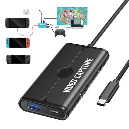 Switch対応 ipad キャプチャー ボード Switch2対応 初代Switchサポート 4K30Hz USBC to HDMI パススルー機能 Lemorele Switch対応周辺機器 ドック HDMI キャプチャーカード 1080P 60Hz
