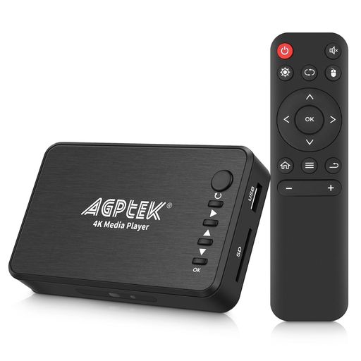 4K@30Hz メディアプレーヤー: 更新された4K@30Hz HD動画画質と豊かなサウンド(光デジタル出力端子付き)。音楽プレーヤーや写真ビューアーとしても使用可能。圧倒的なフルHD動画画質を体験できます。 HDMI / VGA /AV出力:映像出力用にHDMI、VGA、AVインターフェースを搭載。HDTV向けに鮮明な映像と音声を純粋なデジタル形式で伝送する1080p HDMI出力、およびアナログテレビ用のコンポジットAV出力を備えています。アナログAVケーブル付属。 HDMI/VGA同時出力対応:HDMIとVGAは2台のモニターに同時に出力可能ですが、この場合、HDMIとVGAの同時出力解像度は最大1080Pとなります 最大14TBのハードドライブ、最大256GBのUSBドライブ/SDカードに対応:外部USB 2.0/3.0デバイスを読み取り可能。NTFSおよびEXFATフォーマットの外部ハードドライブを最大14TBまでサポート(HDDパーティションにMBR/GPTの要件なし)。SD/SDHCメモリーカード、およびFAT、FAT32、EXFAT、NTFSフォーマットのUSBドライブを直接読み込み再生可能。