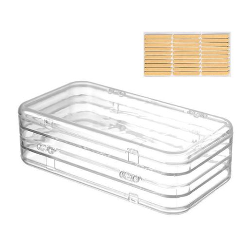 「商品仕様」素材:プラスチック、カラー:透明、サイズ:15*8*4.5cm、セット内容:収納ケース+両面テープ付き 「省スペース&amp;収納効率up」このネイル収納ボックスは三層折りたたみ構造を採用しており、3面収納可能で、収納容量と省スペース性を両立させています。折りたたむことができ、場所を取らずに整理が可能です。収納ケースは180度フラットに開くことができ、展示が簡単です。 「固定テープ付き」透明両面テープを取り出し、良い位置に貼り付け、ネイルピースを対応するように貼り付けるだけです。ネイルをしっかりと支え、持ち運び中にネイルが動いたり、重なり合って傷がついたりするのを防ぐことができます。 「高品質」高品質のプラスチック素材で作られており、丈夫で耐久性があり、耐摩耗性があり、壊れにくく、長い耐用年数を保つことができます。 また、ネイルチップケースの縁は滑らかでバリがなく、手に刺さりにくく、安全で快適に使用できます。 「幅広い用途」ネイルの収納以外にも、まつげ、ジュエリー、アクセサリーなどの小物の収納にも適しており、あらゆる種類の小物を整理整頓し、紛失しにくくします。