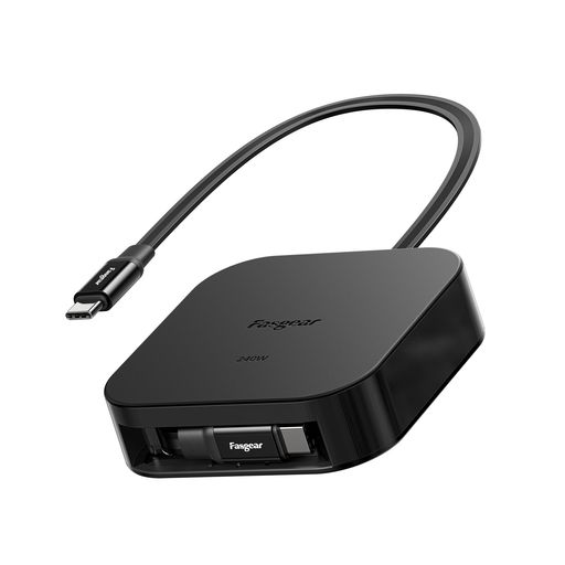 Fasgear 240W USB Type-C 巻き取り式充電ケーブル 1.1m 温度センサー搭載& 480Mbps データ転送 データケーブル