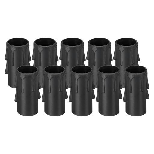 仕様: 色: 黒; 材質: PP; 対応ランプホルダー: E12; 高さ: 50mm / 2インチ; 外径: 22mm / 0.9インチ; 内径: 20mm / 0.8インチ; パッキングリスト: 10 x キャンドルソケットカバー。 このキャンドルソケットカバーは標準的なシャンデリアベースE12ランプソケットに適合し、シャンデリアのキャンドル電球を固定するのに便利です。家庭用キャンドルランプ、水晶ランプ、または様々な照明器具のキャンドル電球ホルダー接続に有用です。 特徴: 1. 軽量で滑らかな耐久性のあるPP素材で作られており、長期間使用可能です。 2. 独特な形状がランプを実際のろうそくのように美しく装飾し、光を強調します。 使用方法: 簡単に使用でき、直接キャンドル電球を覆うように装着します。 注意: ソケットとライトとの互換性について寸法を確認してください。電球とランプベースは含まれていません。