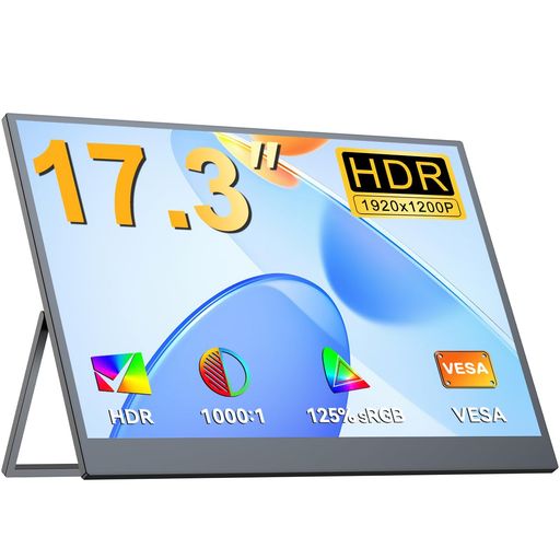 乐天商城 - UPERFECTモバイルモニター17.5インチHDR対応IPS非光沢125%sRGB1000:1コントラストブルーライト低減大画面サブモニター在宅勤務ビジネス用リモートワーク向けUSBType-C/MiniHDMI