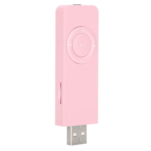 乐天商城 - banapoyUSBMP3プレーヤー、USBスティックMP3プレーヤー、イヤホンとストラップ付きポータブル音楽メディア、WMA音楽をサポート、スツランニング用(ピンク)