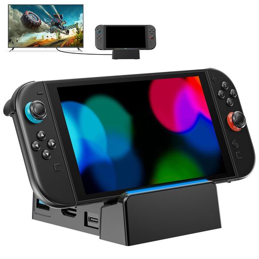 【重要なお知らせ】本製品はSwitch本体に直接装着して使用する設計のため、保護ケースを装着したままではご使用いただけません。ご使用の際は、必ずケースを取り外してください。 【幅広い互換性・マルチモデル対応】Nintendo Switch、Switch OLED、次世代Switch 2に対応。複数モデルで安定して使用でき、個人利用はもちろん、ギフトにも最適です。 【優れた通気設計・本体保護】前面・背面に通気口を配置し、空気の流れを最適化することで高い通気性を確保。Type-Cコネクターは着脱時の負荷を軽減する設計を採用しており、長時間の使用でもSwitch本体をしっかりと保護します。 【内蔵スマートチップによる安全充電】過充電・過熱・短絡(ショート)を防止する高性能スマートチップを内蔵。コンパクトな設計ながら、純正ドック同等の機能性を備え、安心して充電しながら快適なゲームプレイをお楽しみいただけます。 【4K@60Hz HDMI出力・安心保証】最大4K出力に対応(※Switch本体は最大1080P対応)。本体をドックに置くだけで簡単に映像出力が可能です。