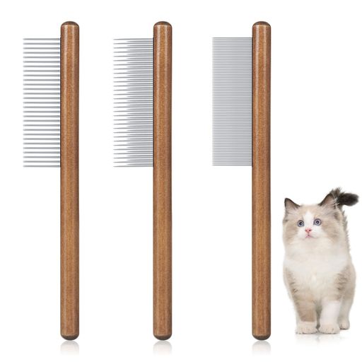 Rakuten - MAEXUSペットブラシ【3点セット】猫犬ブラシ猫くし猫毛取りペットの毛取り長毛猫・短毛猫・小型・中型犬・ウサギ木製ハンドルブラシ抜け毛・もつれ取りブラシ