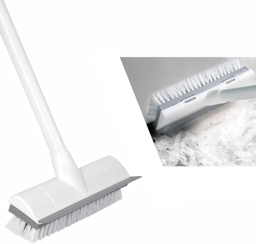 CLEANHOME デッキブラシ 掃除用ブラシ 2in1 水切りワイパー お風呂掃除ブラシ ベランダ 床掃除 47cm-127cm