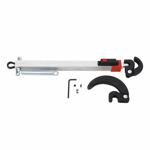 Rakuten - 9.84インチ洗面器レンチ180度ピボットヘッド伸縮式シンクレンチ高炭素鋼配管ツールデュアル回転ジョー直径0.39-2.5インチのナット継手用