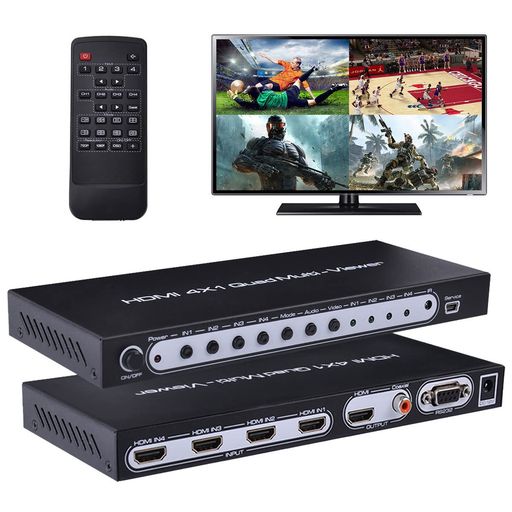 【最大4台のHDMI機器を1台のモニターに同時表示】:本製品は、最大4台のHDMI入力機器の映像を1台のディスプレイで同時出力できる高性能HDMI画面分割器です。HDMI1.3aおよびHDCP1.2に対応しており、パソコン・カメラ・録画機器など幅広いHDMIデバイスに対応可能です。 【6種の画面分割モード搭載】:多様な表示形式に対応する6つの分割モードを内蔵。単画面・2分割(上下/左右)・4分割(均等/クロス型など)の中から、使用シーンに応じて柔軟に選択できます。監視や技術用途において非常に便利です。 【音声出力チャンネルを個別に切替可能】:2分割・4分割モードでは、出力する音声チャンネルを選択可能です。複数映像の同時監視中でも、聞きたい信号源の音声だけを明確に出力でき、セキュリティ・遠隔操作用途にも適しています。 【1080P高画質&amp;解像度切替対応】:最大1080PのフルHD高画質に対応し、表示の鮮明度を保ちつつ、切替ボタンで720P/1080P間の出力調整も可能です。使用するモニターや状況に応じて、最適な解像度を選択できます。