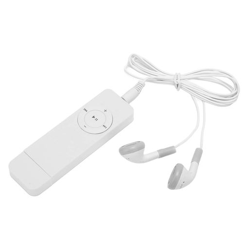 ミニMP3プレーヤーポータブルMP3プレーヤー携帯音楽プレーヤー音楽プレーヤーUSBダイレクトプレーヤー語学学習音楽再生イヤホン付き最大64GB耐腐食性省エネ操作簡単バス(白)