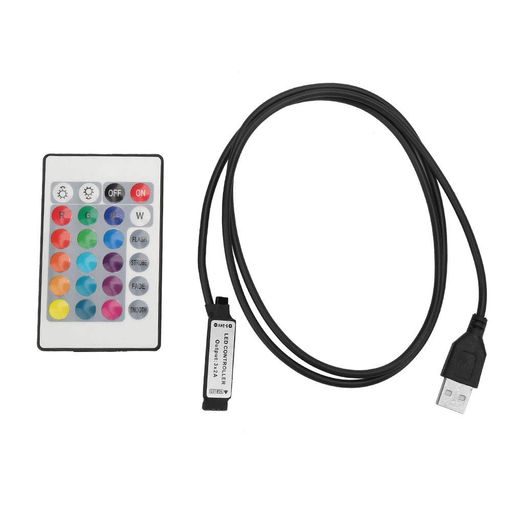 24キー LEDリモコン IRリモートコントローラー RGBストリップライト用 カラー変更...