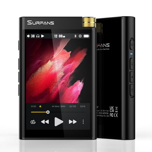 Surfans HiFi Bluetooth Mp3プレーヤー:F28 ハイレゾ ロスレス ポータブルミュージ...