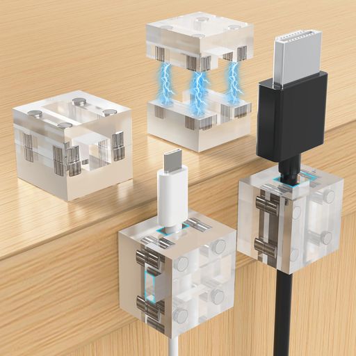 乐天商城 - 【4個セット】ケーブルホルダーマグネット式アクリル製配線止めケーブルクリップコードクリップケーブルコード配線整理車内整理デスク周りクリアおしゃれ