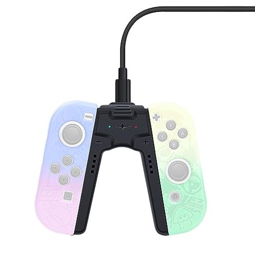 Joy-Con用充電グリップ スイッチ用ジョイコン充電器 アダプター switchドック対応 充電しながらプレイ 簡単取付 持ち運び便利 安全充電