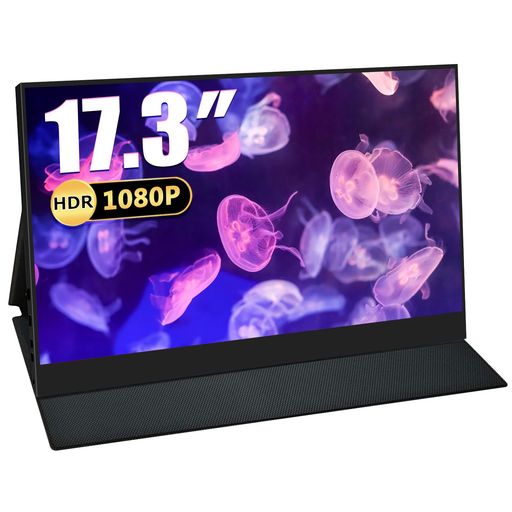 Acouto XC17 モバイルモニター 17.3インチ 疲れ目軽減/青色光源を低減 モバイルディスプレイ ゲーミング スイッチ用 USB Type-C/HDMI【1920x1080/非光沢/内蔵スピーカー/スタンド付/IPS液晶パネル】