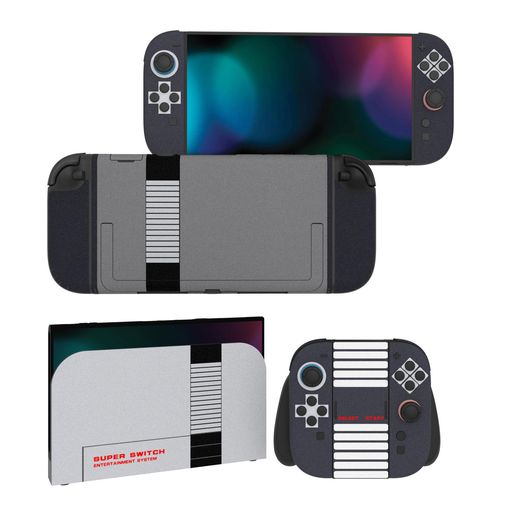PlayVitalNintendoSwitch2(2025)本体・Joycon対応フルセット保護ステッカーシール2セットカスタマイズ用ビニールステッカードック&グリップスシール付き【クラシックNESスタイルカラー】