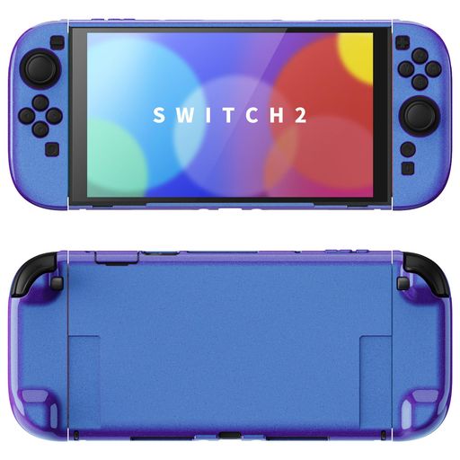乐天商城 - PlayVitalNintendoSwitch2(2025)対応ハードカバー保護ケース付けたままドックに対応折りたたみ式スタンド&親指グリップ付き–【光沢あるカメレオンパープルブルー】