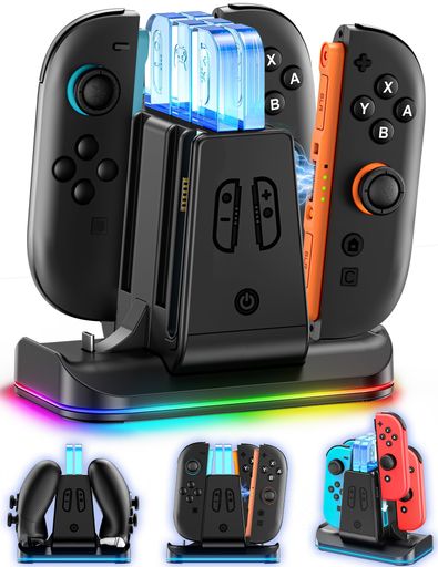 Switch 1/2 Joy-Con Pro コントローラー 充電 スタンド 3WAY充電可能 スイッチ 2 ジョイコン プロコン 充電ホルダー LEDインジケーター..