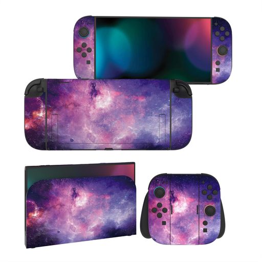 PlayVital Nintendo Switch 2(2025)本体・Joycon対応 フルセット保護ステッカーシール 2セット カスタマイズ用ビニールステッカー ドック&グリップスシール付き【星雲銀河】