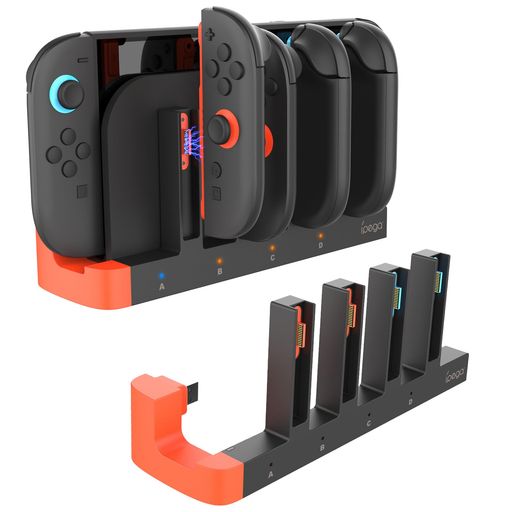 Switch 2用 ジョイコン 充電スタンド Tomistan Joy Con用 コントローラー磁吸充 電 対応 4台同時充 電可能 ジョイコン用 右/左 急速充 電器 LED充 電指示ランプ付き (TM10E)