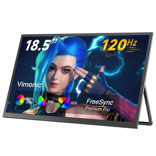 UPERFECTモバイルモニター タッチパネル 18.5インチ 120Hz ゲーミングモニター FHD 1920x1080 広色域 IPS液晶パネル モバイルディスプレイ 自立型スタンド VESA対応 HDRモード スピーカー内蔵 Type-C/ミニ